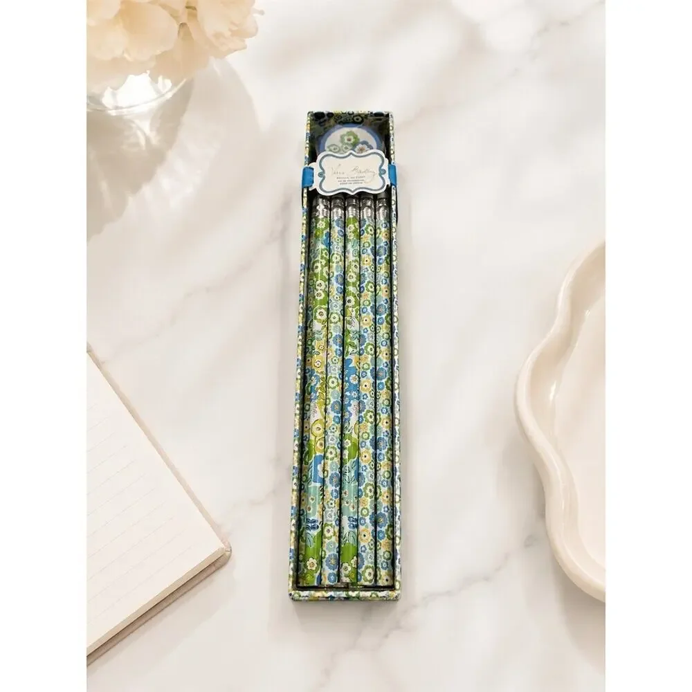 Vera Bradley Pencil Box Set English Meadow Floral Print Pencils preppy gift